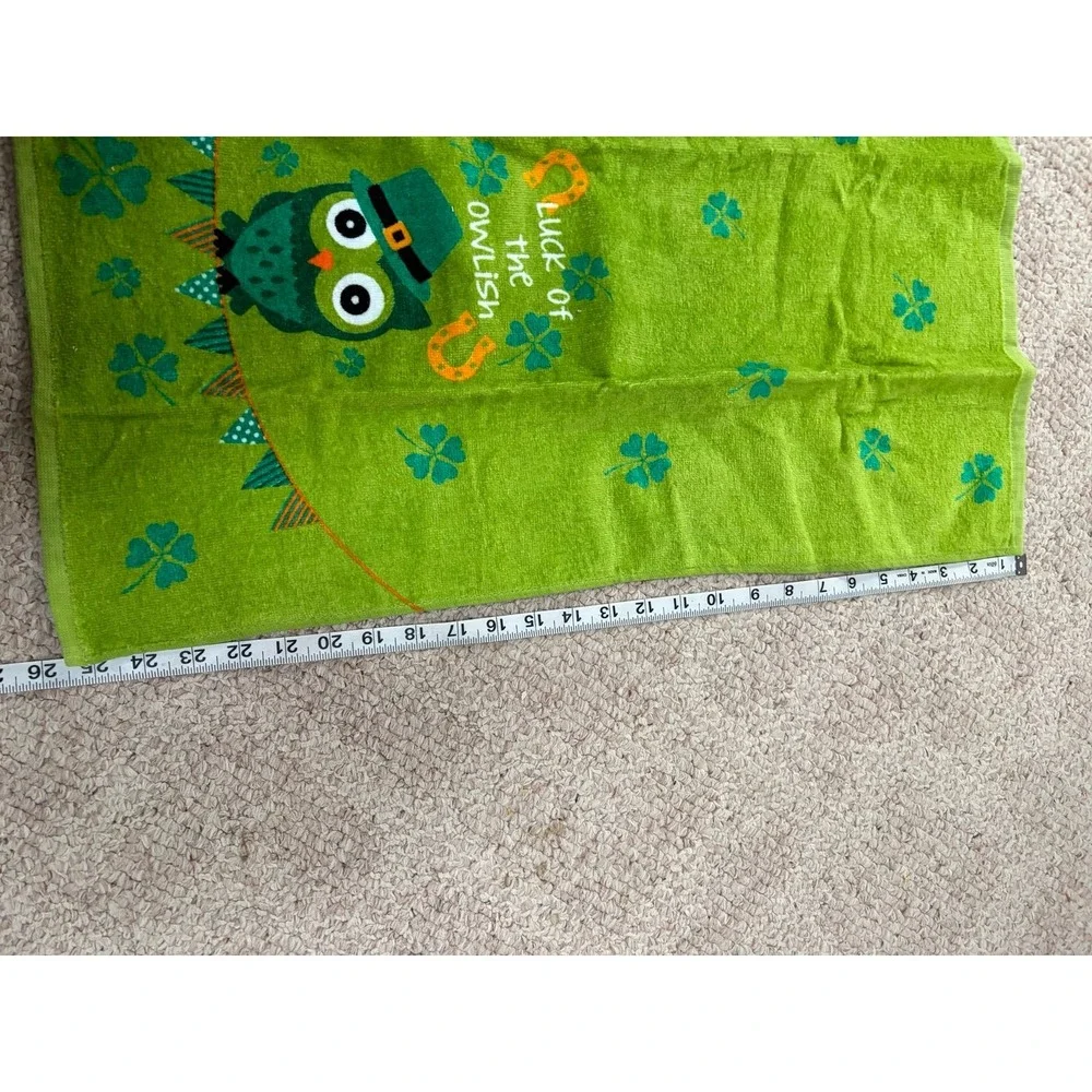 St Patrick's day hand towel owl